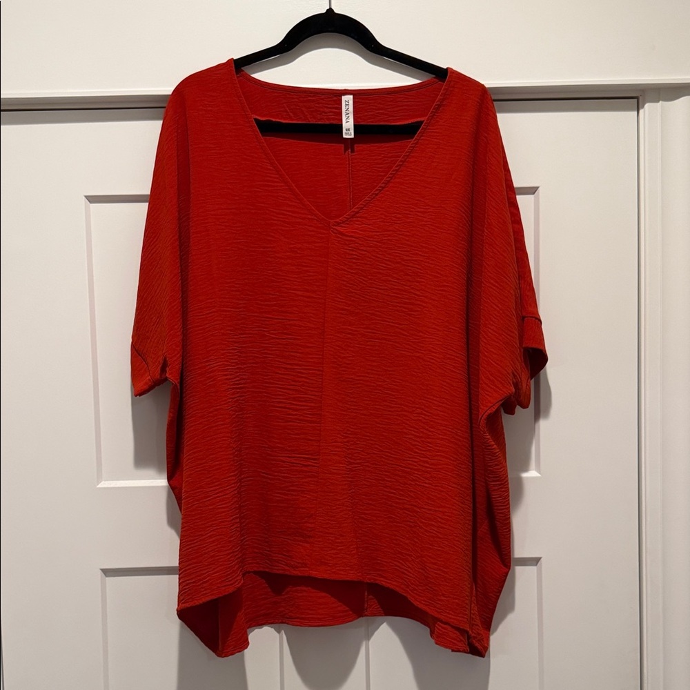 Zenana Women’s V-Neck Rust Top